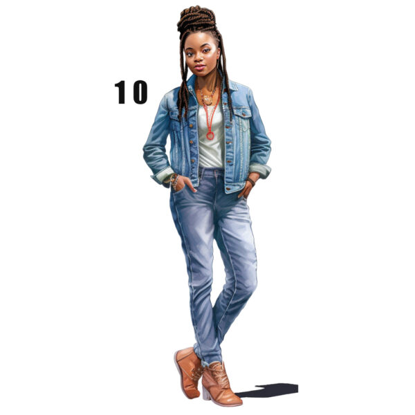 Women in Jeans Hoodie - Image 11