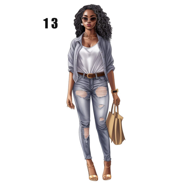 Women in Jeans Hoodie - Image 14